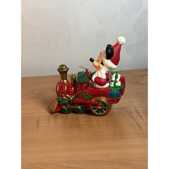 Mickey Mouse Train Christmas Ornnament Conductor Santa - Picture 3 of 8